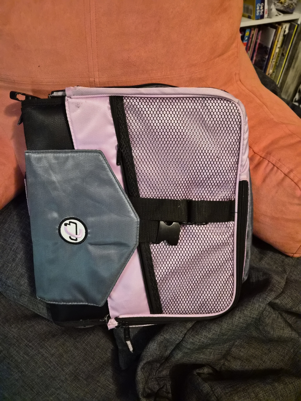 Case-It Pink Gray Zipper Binder Organizer Storage Case